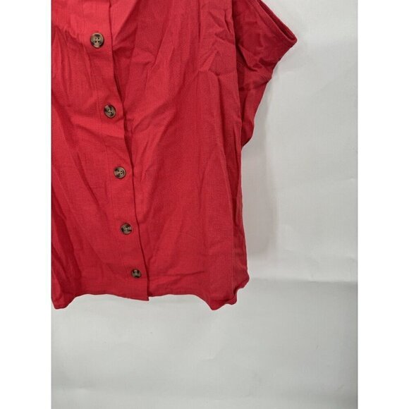 Market & Spruce Top Women 2X Red Button Front Wide Strap Picnic Tank NEW Beach - Picture 8 of 9